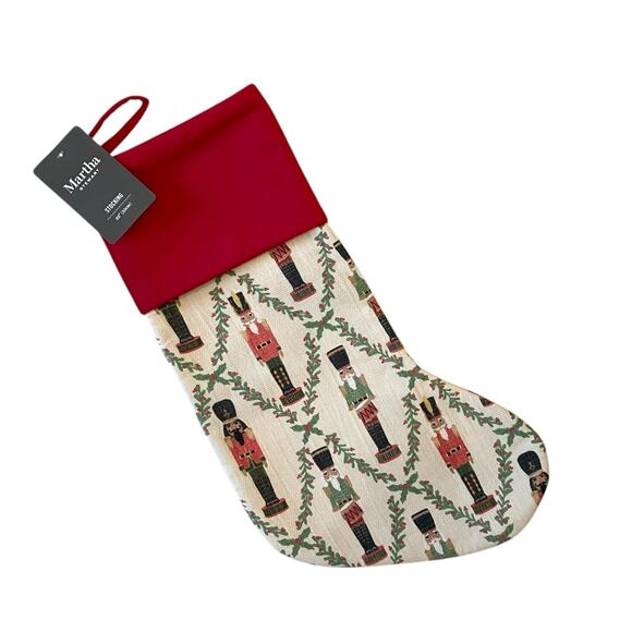 MARTHA STEWART Christmas Nutcrackers Stocking 22in Cotton Holiday Decor NEW - Picture 4 of 11